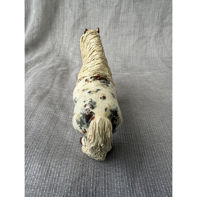 Vintage Cheval Ceramics Appaloosa Pony Figure Spaghetti Effect Mane For Sale - Image 11 of 17