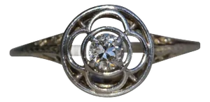 The Durning: Ladies 18K White Gold Engagement Ring set with 0.25 CTW Diamond