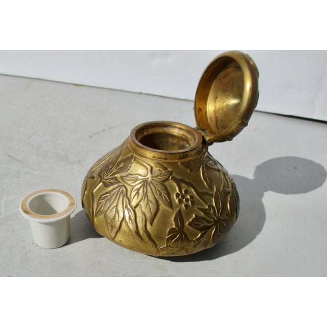 1900 - 1909 Art Nouveau Gilt Bronze Inkwell by Marshall Fields Circa 1910s For Sale - Image 5 of 7