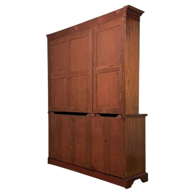 Brown Large Antique 18th Century English Georgian Mahogany Bookcase For Sale - Image 8 of 13