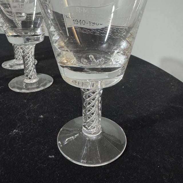 1960s RMS Queen Elizabeth Commemorative Goblets - Limited Edition Set of 6 (#921-926) For Sale In Providence - Image 6 of 8