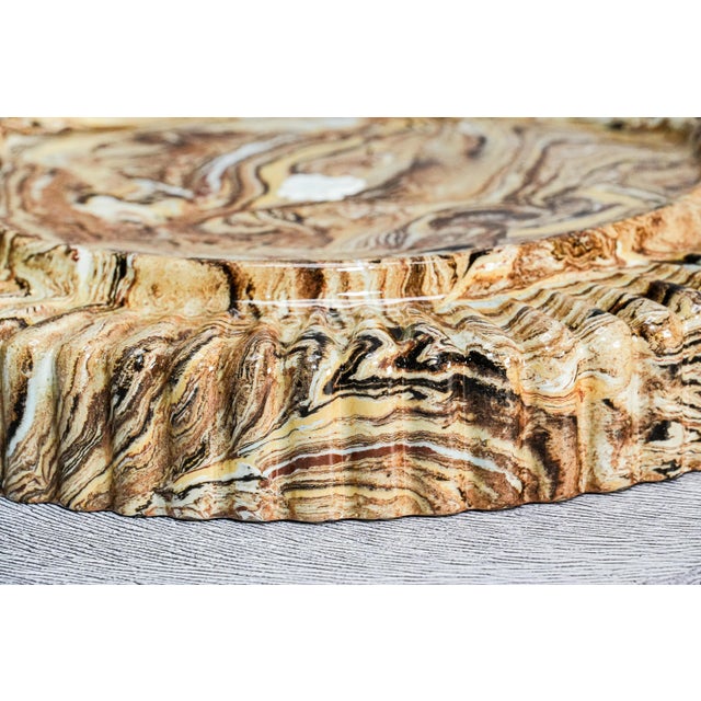 Rare 19th Century Antique Victorian Copeland & Garrett Agateware Pottery Cheese Dish and Lid English Ceramic Art Pottery For Sale - Image 14 of 18