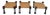 Vintage Woven Jute and Mahogany Stools - Set of 3 For Sale