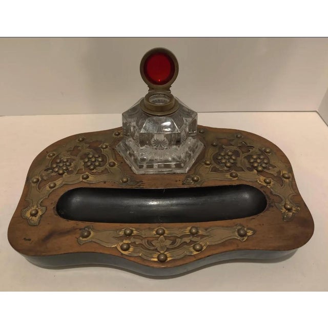 Antique English Victorian Inkstand, Circa 1910 For Sale - Image 12 of 13