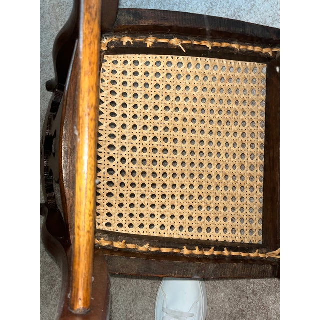 Antique American Empire Flame Mahogany Side Chair With Flawless Cane Seat (Circa 1890s) For Sale - Image 4 of 4
