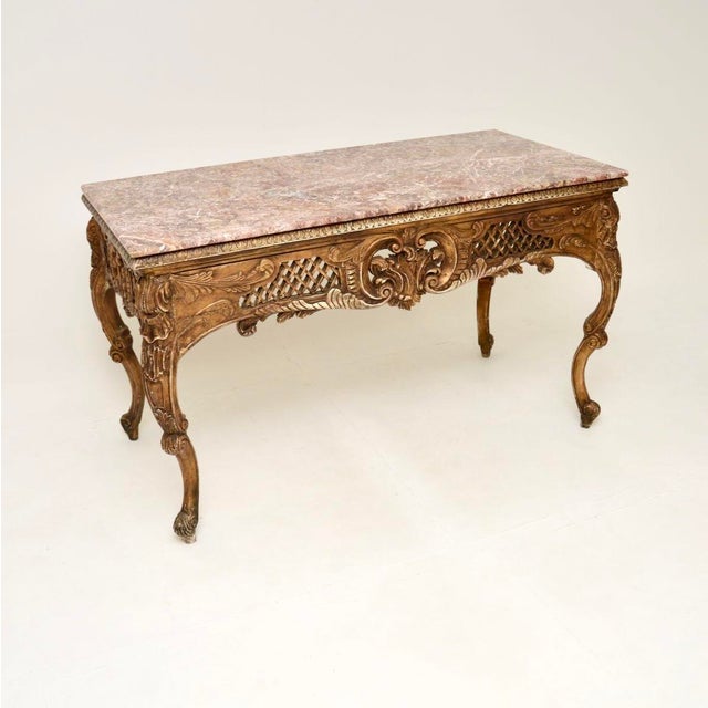 Vintage French Console Table with Marble Top, 1890s For Sale - Image 16 of 16
