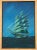 Wood Vintage 1974 Nautical Folk Art Oil Painting on Canvas Board, Signed Beal | Tall Ship Maritime Seascape For Sale - Image 7 of 8