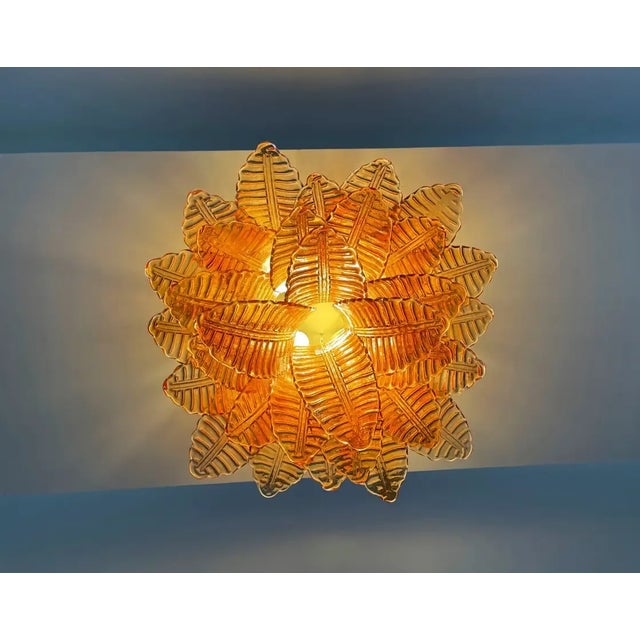 Murano Murano Ceiling Lamp, 32 Amber Felci Glasses For Sale - Image 4 of 10