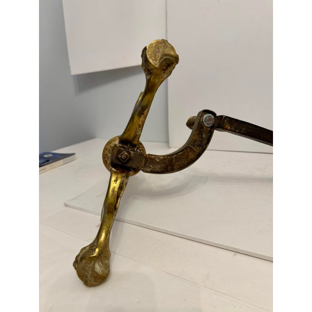 Pair Federal Beehive Ball Claw Brass Andirons For Sale - Image 10 of 10