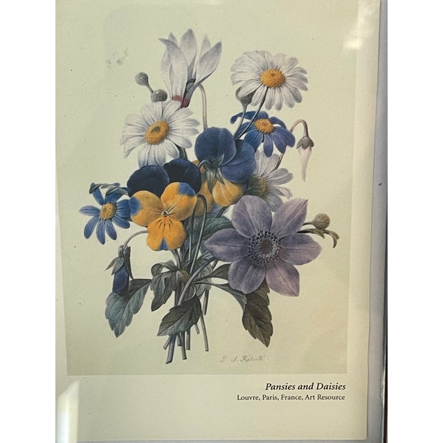 Traditional Vintage Botanical Print Bouquet Anemones P.FRedoute For Sale - Image 3 of 4