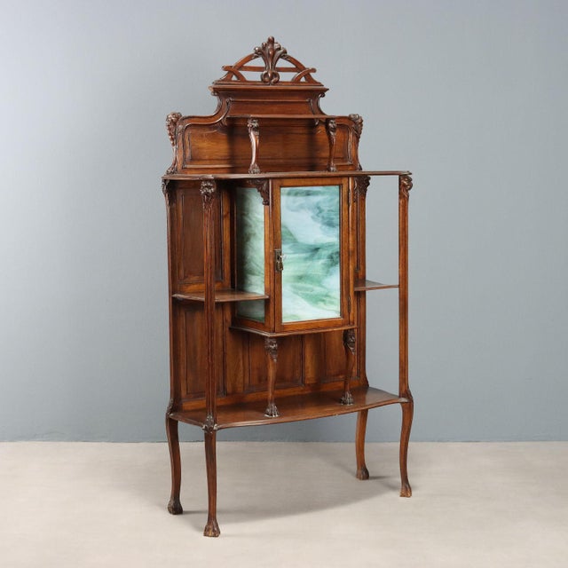 Art Nouveau Walnut Display Case For Sale - Image 11 of 11