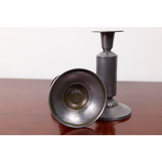 Black Danish Art Deco Candleholders by Just Andersen, 1930s, Set of 2 For Sale - Image 8 of 10