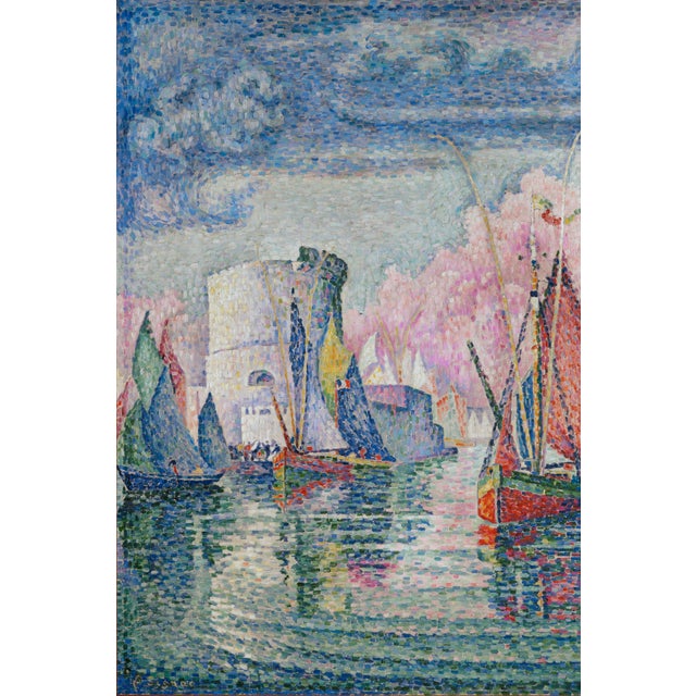 Amanda Lindroth Vintage French Coastal Art Print – La Rochelle Sailboats by Paul Signac, 48" X 36" For Sale - Image 4 of 6