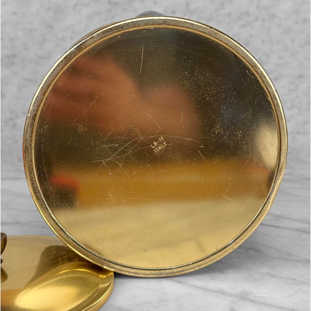 Mid-Century Hollywood Regency Italian Gold & Black Ice Bucket For Sale - Image 10 of 10