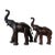 Vintage Safari Style Oversized Leather Elephant Sculptures With Raised Trunks – A Pair For Sale