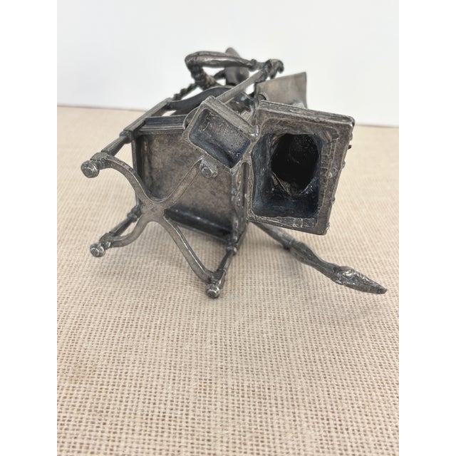 Vintage Cast Pewter Etain Don Quixote Reading Sculpture Michel Laude / Lande For Sale - Image 4 of 9