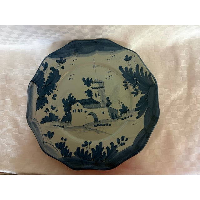 Pair of Delft Style Vintage Hand Painted Plates For Sale - Image 4 of 15