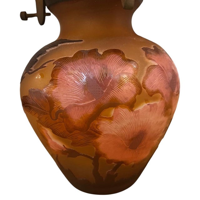 Art Nouveau Crystal Lamps by Emile Gallé, Set of 2 For Sale - Image 9 of 11