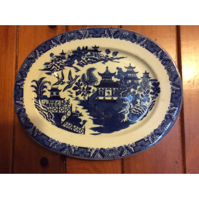 Late 19th Century English Blue and White Royal Worcester Vitreous Platter For Sale - Image 5 of 7