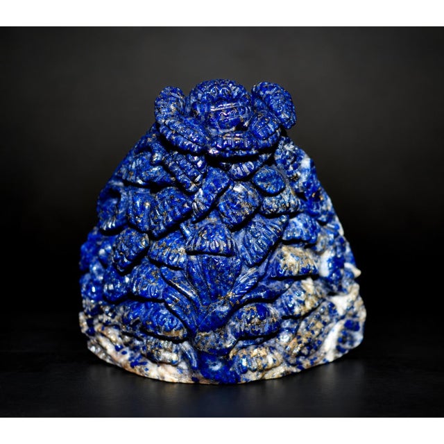 Lapis Lazuli Buddha in Alcove Finely Carved For Sale - Image 9 of 11