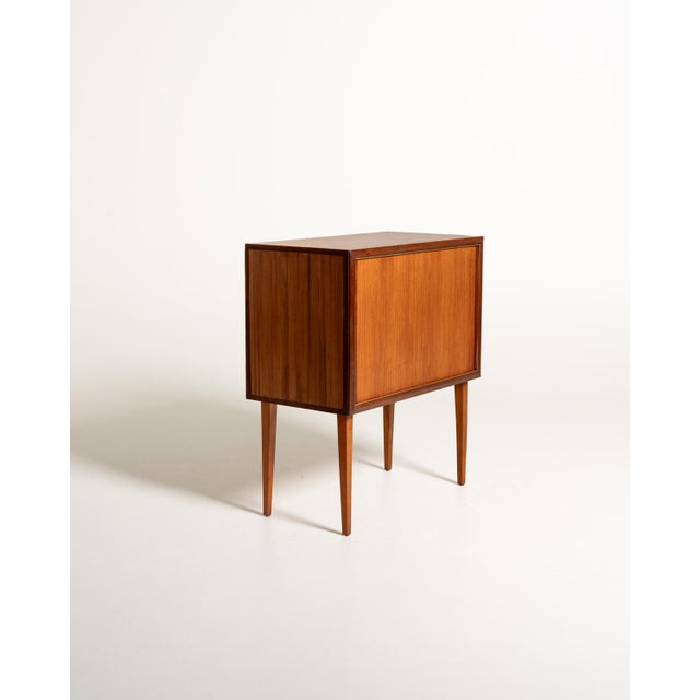 Scandinavian Teak Bar Cabinet with Shutter, 1950s For Sale - Image 4 of 11