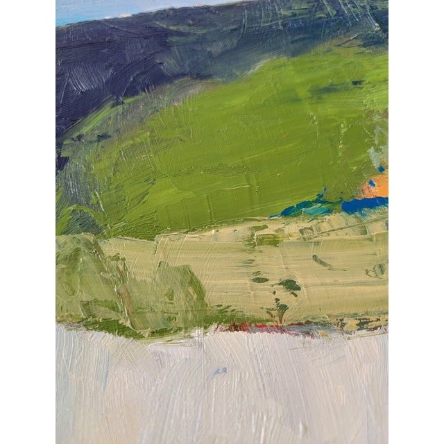 Blue Cliffside 3, Mixed Media Expressionist Seascape Landscape Oil Painting For Sale - Image 8 of 14