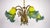 1950s French Brass Pate De Verre Glass Five Light Chandelier, 1950s For Sale - Image 5 of 11