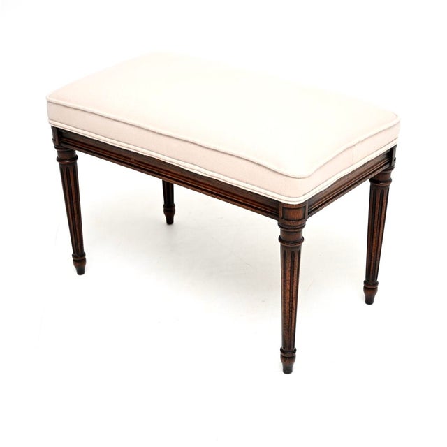 Vintage French Upholstered Stool, 1930 For Sale - Image 4 of 7