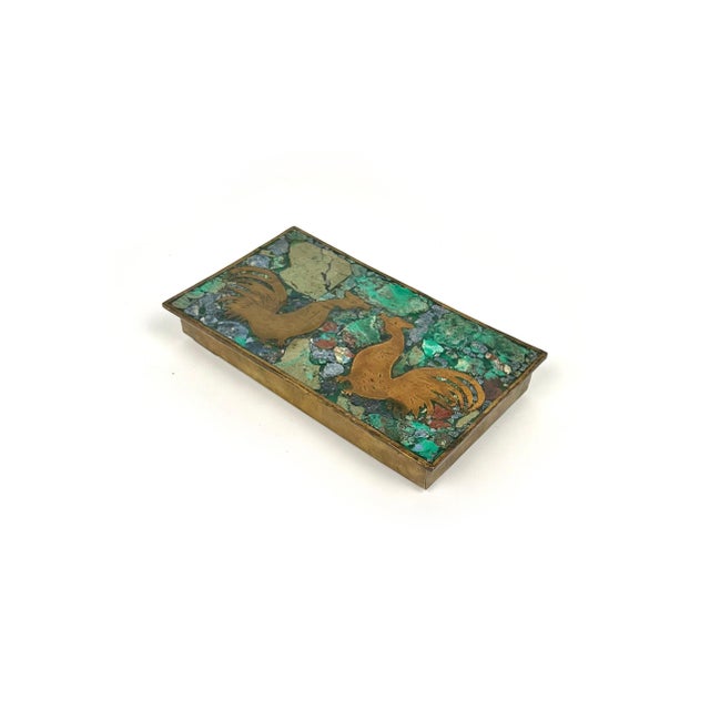 Mexican Cigar Box in Malachite and Wood, 1960s For Sale - Image 6 of 15