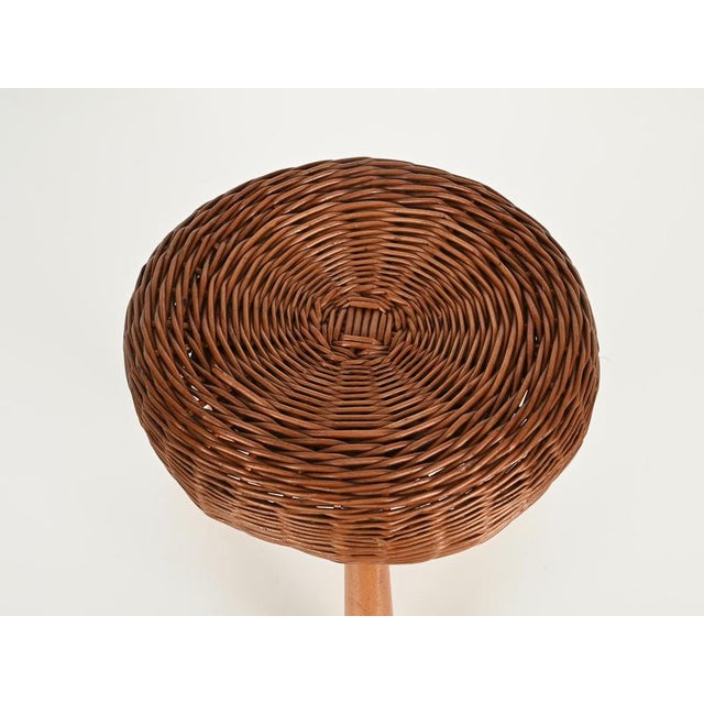 Mid-Century Stool or Side Table in Wicker & Wood by Tony Paul, United States, 1950s For Sale - Image 4 of 17