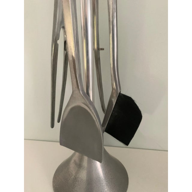 Italian 4 piece cast aluminum Fuego fireplace tools - Sleek, modern, and architectural. The set compliments any fireplace...
