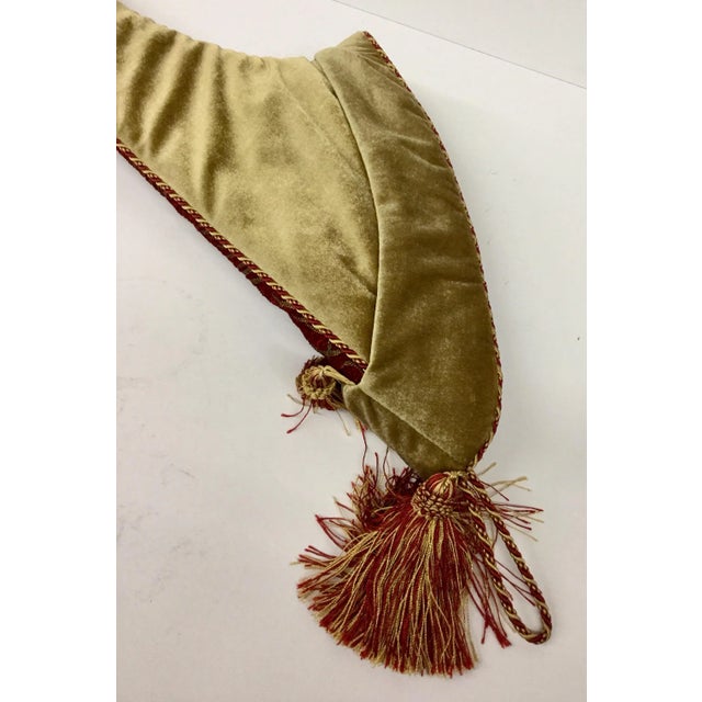 Vintage High Heel Upholstery Tasseled Hanging Stocking For Sale In Portland, ME - Image 6 of 11