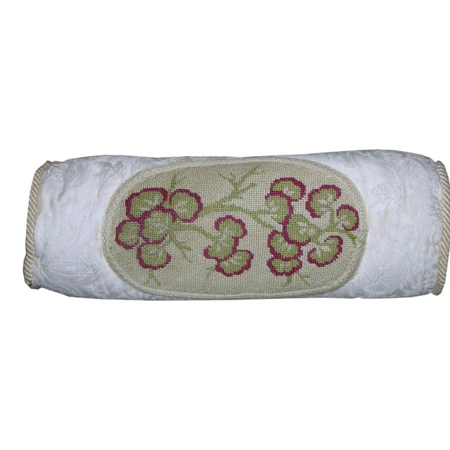 18th Century Antique French Needlepoint Pillow For Sale