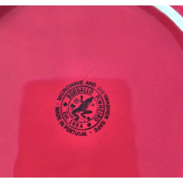 Mid-Century Modern Vintage Bordallo Pinheiro Majolica Red Cabbage Bowl For Sale - Image 3 of 3