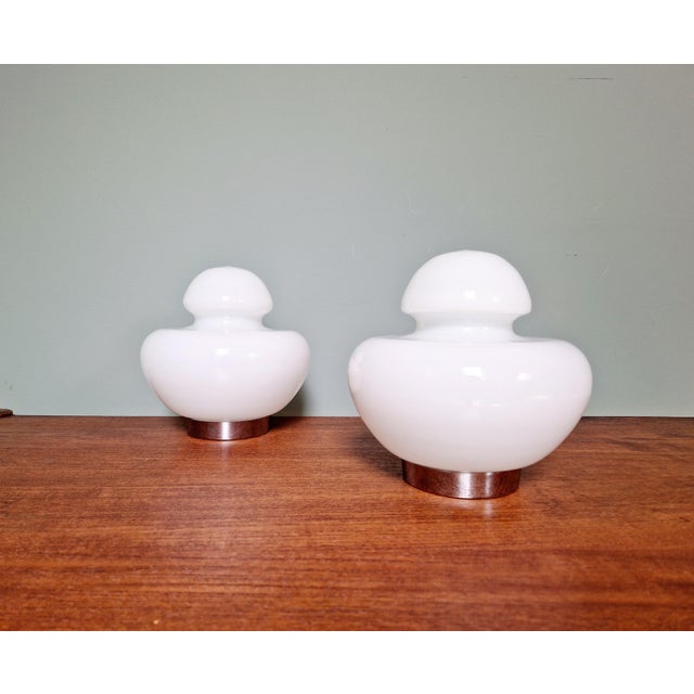 1970s Space Age Table Lamp in White Opaline, 1970s For Sale - Image 5 of 15