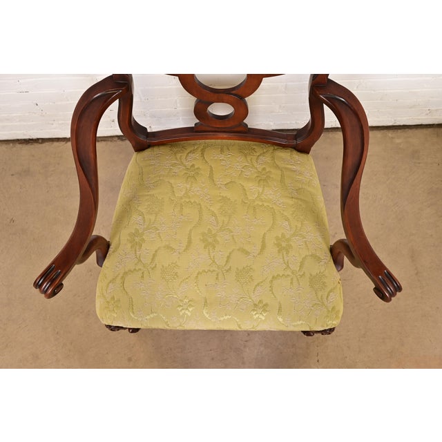 Romweber Antique French Provincial Louis XV Carved Walnut Dining Chairs, Set of Six For Sale - Image 9 of 13