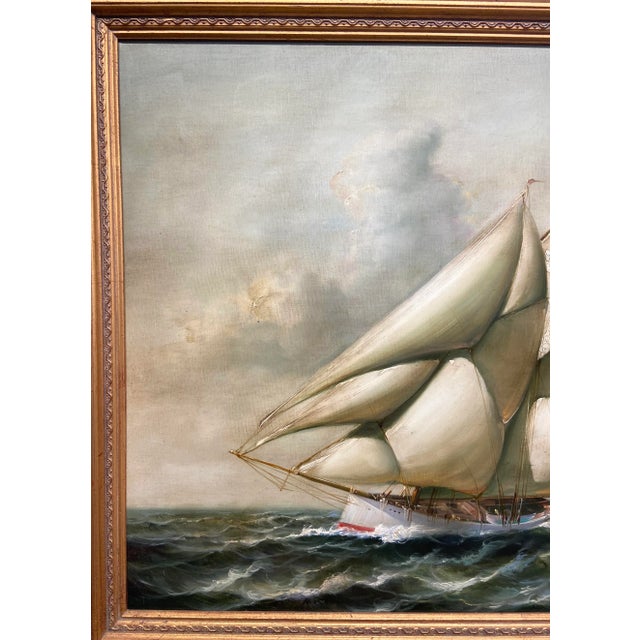 1970s 1970s "Cloud Runner" Oil Painting by Laurent For Sale - Image 5 of 12