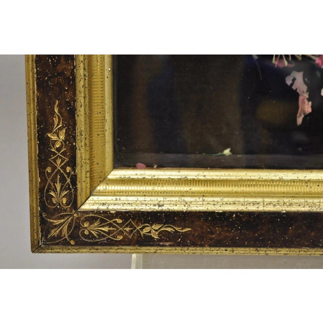 Antique Victorian Wax Flower Floral Mourning Wreath Shadow Box Wall Frame Oddity For Sale - Image 12 of 12