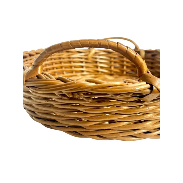 Brown Vintage French Provincial Two Handle Basket Gallery Tray For Sale - Image 8 of 11