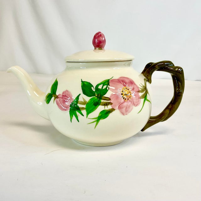 Rose Mid-Century Americana Boho Chic Franciscan Desert Rose Tea Pot For Sale - Image 8 of 10