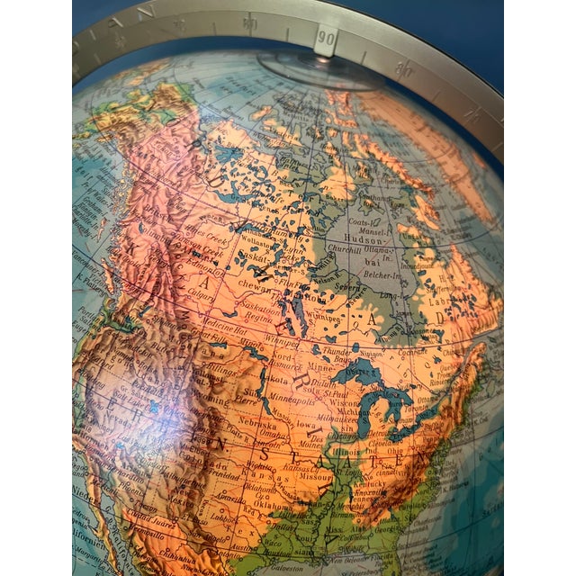 Vintage Illuminated Columbus Earth Globe Duplex by Paul Oestergaard for Columbus Verlag For Sale - Image 9 of 16