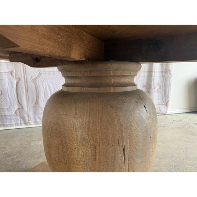 Rustic Rustic Walnut Pedestal Dining Table by Miamar Home For Sale - Image 3 of 17