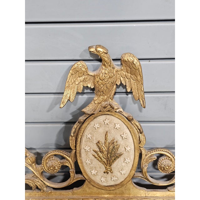 Store Item: Friedman Brothers Eagle Mirror Williamsburg Style Gold Gilt Frame Description: This mirror is a handsome...
