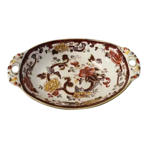 1940s-50s Mason's Ironstone Brown Velvet Serving Casserole