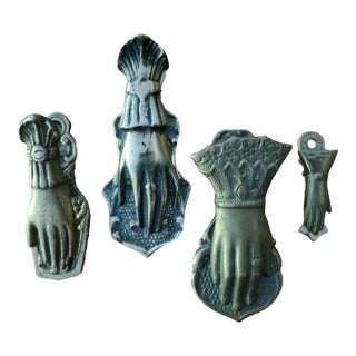 Collection of 4 Victorian Gloved Hand Desk Clips, Late 20th Century For Sale
