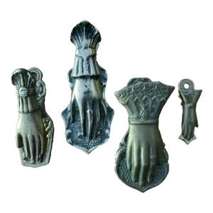 Collection of 4 Victorian Gloved Hand Desk Clips, Late 20th Century
