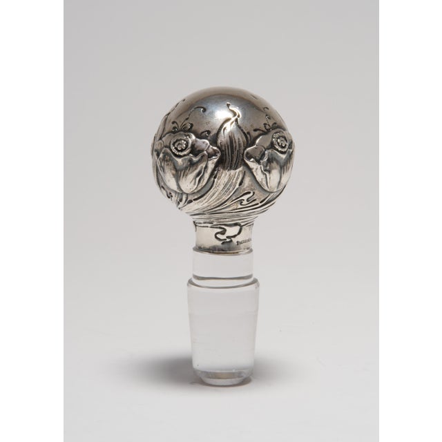 Early 20th Century Art Nouveau Cut Glass Ships Decanter With a Sterling Silver Mounted Stopper, Theodore B Starr For Sale In New York - Image 6 of 10