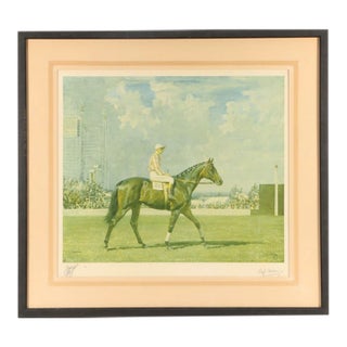 Mid 20th Century Alfred Munnings Equestrian Lithograph "Solario" Race Horse For Sale