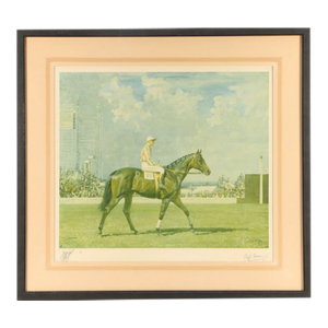 Mid 20th Century Alfred Munnings Equestrian Lithograph "Solario" Race Horse