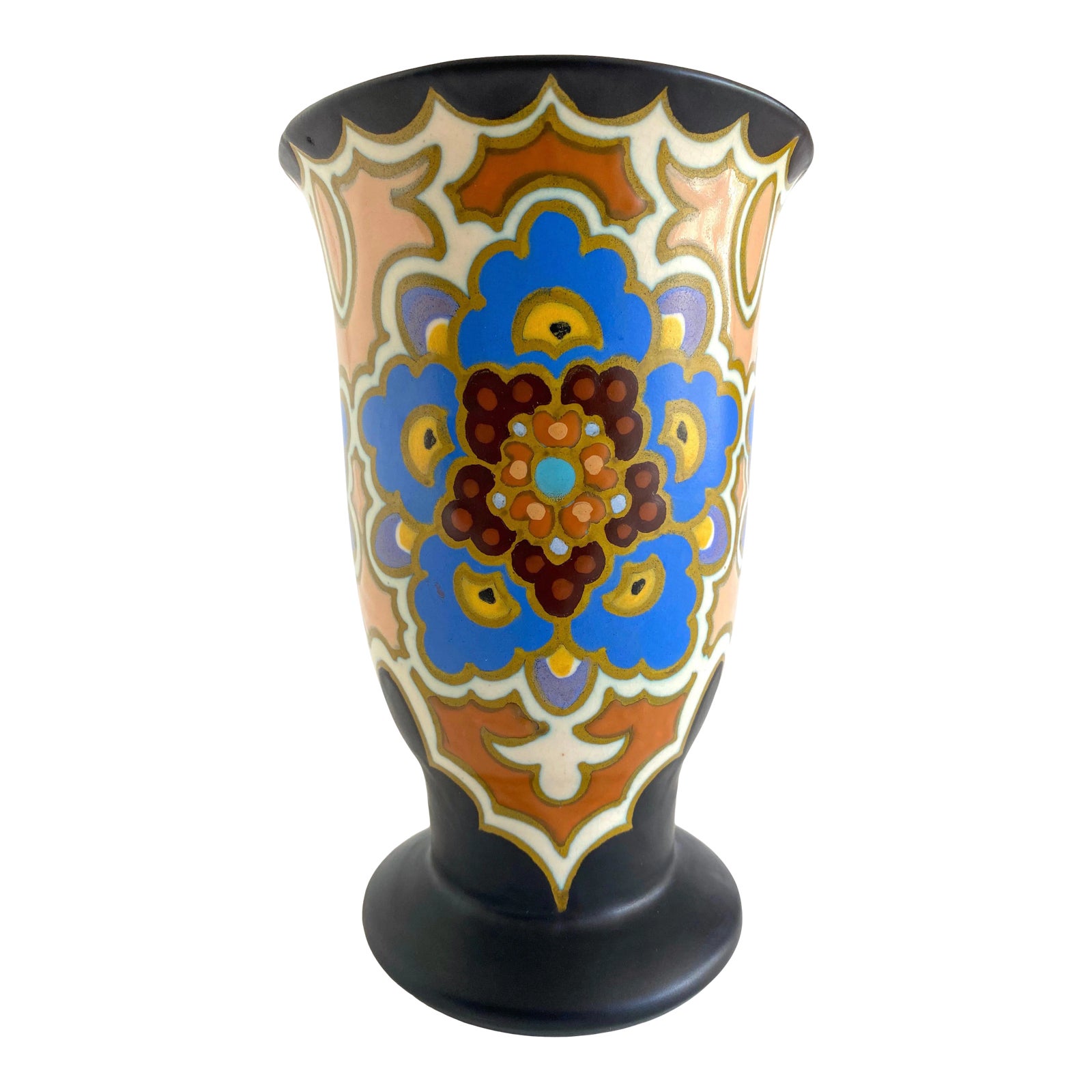 ビンテージgouda pottery Holland flower base gouda-holland-vintage-1920s-